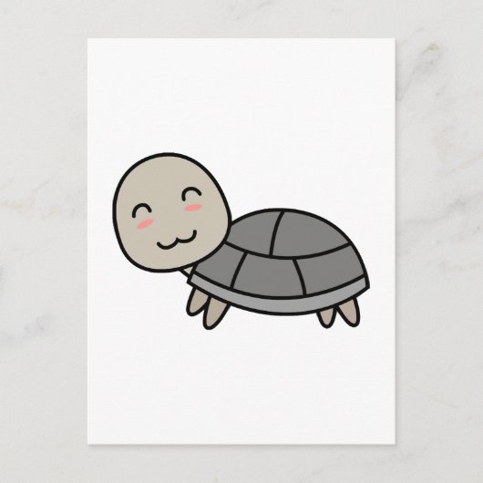 カメのキャラクター動物 ポストカード (正面)