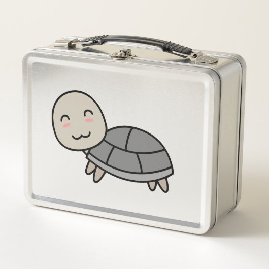 カメのキャラクター動物 メタルランチボックス (正面)