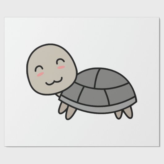 カメのキャラクター動物 ラッピングペーパー (フラット)