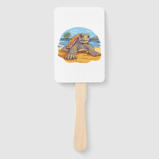 カメのキャラクター ビーチ ハンドファン (正面)