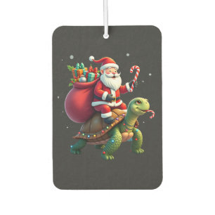 カメのクリスマス サンタの海ガメ乗り物 Xmas カーエアーフレッシュナー