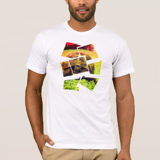 カメのコラージュのティー Tシャツ