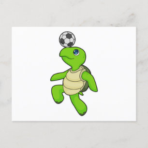 カメのサッカー選手 サッカー ポストカード