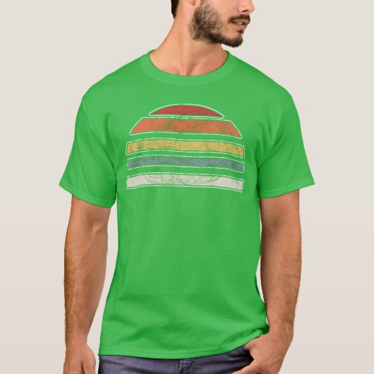 カメのサンセット 70年代 動物の友達 Tシャツ (正面)