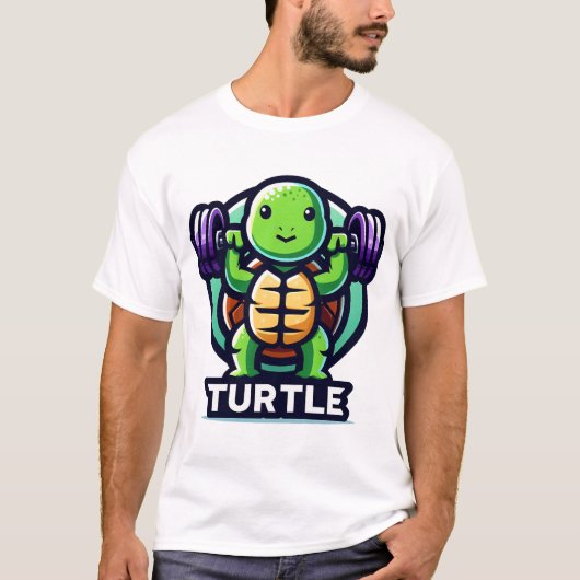 カメのスクワットが面白い Tシャツ (正面)