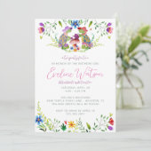 カメのティーパーティー誕生日招待状 招待状 (スタンド正面)