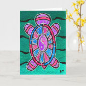 カメのトーテム カード (黄色い花)