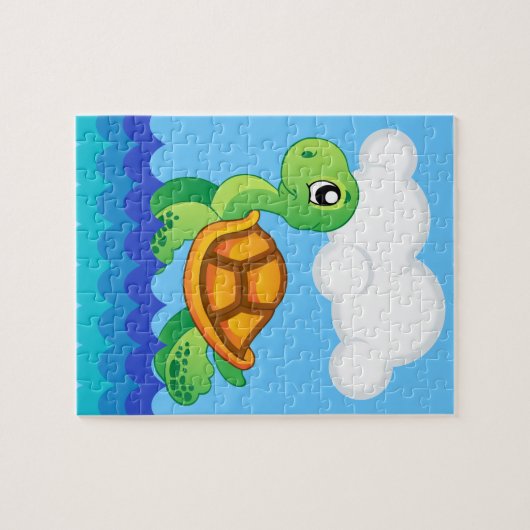 カメのパズルのためのアルファベットT ジグソーパズル (横)