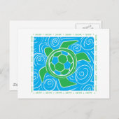 カメのビーチのサッカー ポストカード (正面/裏面)