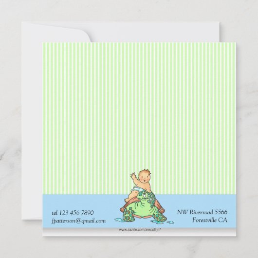 カメのベビーの誕生の発表 案内状 (裏面)