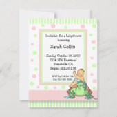 カメのベビーシャワーのピンクの女の子の招待状 招待状 (正面)