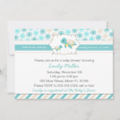 カメのベビーシャワーの招待状のユニセックスなティール(緑がかった色) 招待状 (正面)
