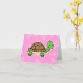 カメのメッセージカード カード (黄色い花)