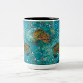 カメのモザイク強化マグカップの貧困 ツートーンマグカップ (中央)