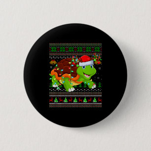 カメのユーハククリスマスセーター  ホリデー サンタ かわいい 缶バッジ
