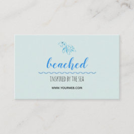 カメのロゴのビーチのテーマの名刺 名刺