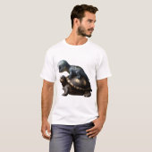 カメの上の恐竜 コピー Tシャツ (正面フル)