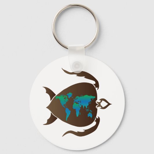 カメの世界 キーホルダー (正面)