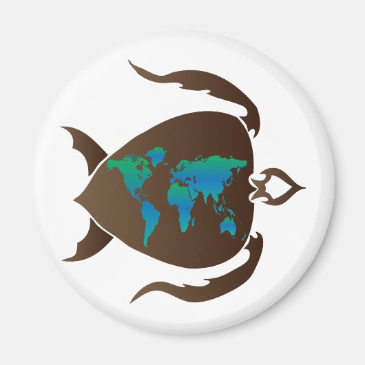 カメの世界 マグネット (正面)