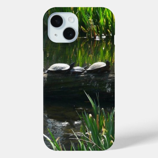 カメの列 緑豊かな自然の写真 Case-Mate iPhoneケース (裏面)