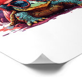 カメの動物アートクールかわいいカメ ポスター (角)