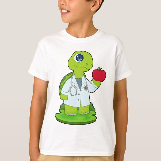 カメの医者聴診器 Tシャツ (正面)
