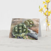 カメの友人の父の日カード カード (黄色い花)