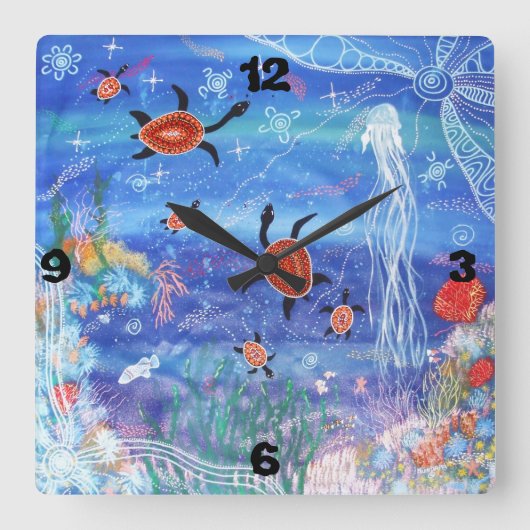 カメの夢の壁時計 スクエア壁時計 (正面)