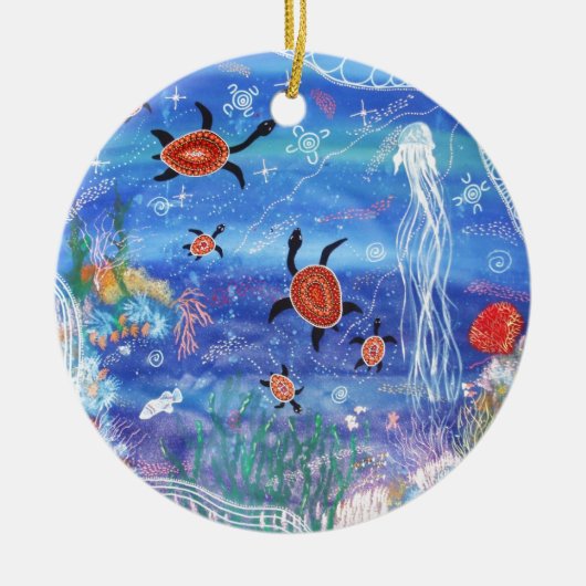 カメの夢 セラミックオーナメント (正面)