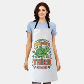 カメの学校を卒業!Turtle School Shirt_ エプロン (着用した状態)