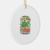 カメの学校を卒業!Turtle School Shirt_ セラミックオーナメント (右)