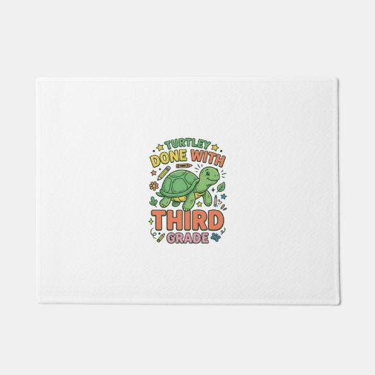 カメの学校を卒業！Turtle School Shirt_ ドアマット (正面)