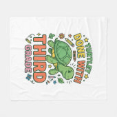 カメの学校を卒業!Turtle School Shirt_ フリースブランケット (正面(横))