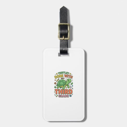 カメの学校を卒業!Turtle School Shirt_ ラゲッジタグ (正面縦)