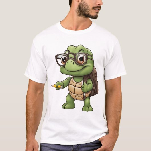 カメの学校生活のはじまり Tシャツ (正面)