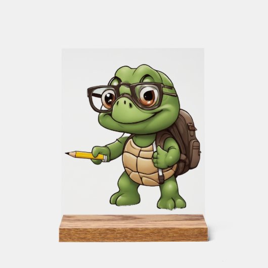 カメの学校生活 アクリルサイン (正面)