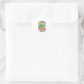 カメの学校Tシャツ 3年生 終了のお知らせ ラウンドシール (バッグ)