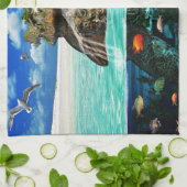 カメの島のファンタジーの隠遁したリゾート キッチンタオル (折り畳み)