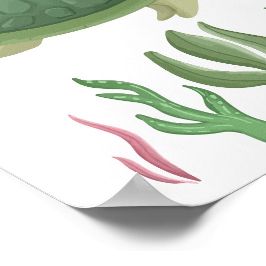 カメの巣のポスター 海の動物 子供部屋の装飾 ポスター (角)