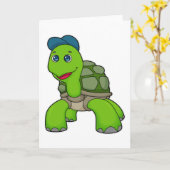 カメの帽子 カード (黄色い花)