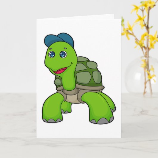 カメの帽子 カード (黄色い花)