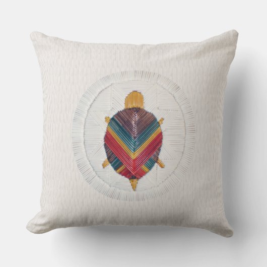 カメの星のクイル背景のクッション クッション (正面)