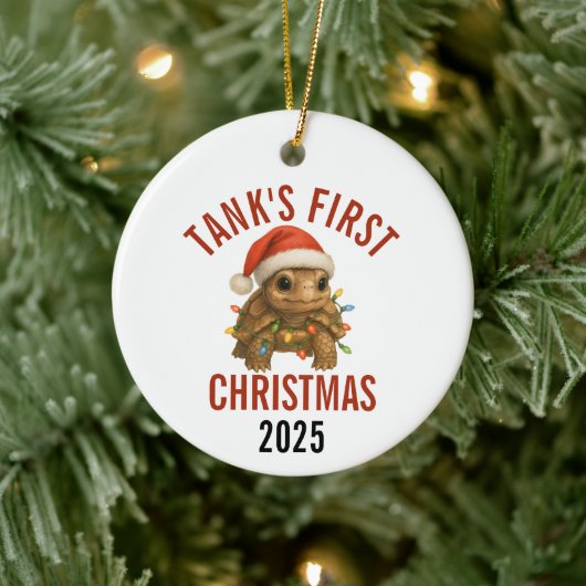 カメの最初のクリスマス 2025 セラミックオーナメント (ツリー)