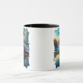 カメの止まる湖面のリフレクション マグカップ (中央)