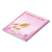 カメの母の愛ピンクアクセントローズ ノートパッド (回転)