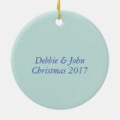 カメの水彩画のパステル調のパーソナライズなオーナメント セラミックオーナメント (裏面)