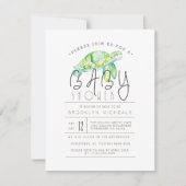 カメの水彩 |水中競技のベビーシャワー 招待状 (正面)