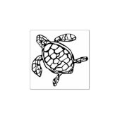 カメの海獣筆と水墨画 ラバースタンプ (インプリント)