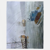 カメの潜水艦 フリースブランケット (正面)