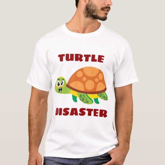 カメの災難 カメのダジャレ Tシャツ (正面)